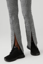 Jacquard High-Waist Glenplaid Flutter Legging – Titanium/Black - Image 2