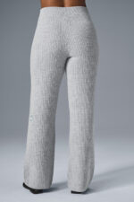 Cashmere High-Waist Plush Waffle Pant – Athletic Heather Grey - Image 4