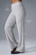 Cashmere High-Waist Plush Waffle Pant – Athletic Heather Grey - Image 2