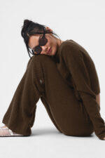 Cashmere High-Waist Plush Waffle Pant – Espresso