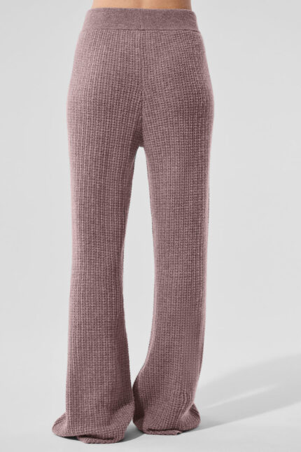 Cashmere High-Waist Plush Waffle Pant – Mushroom Heather