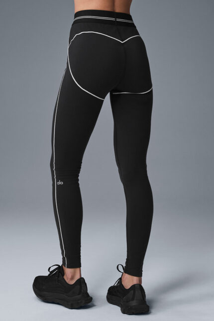 Airbrush High-Waist Heart Throb Legging – Black/White