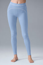 Airbrush High-Waist Heart Throb Legging – Seashell Blue/White - Image 4
