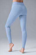 Airbrush High-Waist Heart Throb Legging – Seashell Blue/White - Image 2