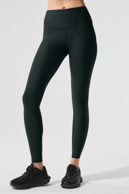 High-Waist Airlift Legging – Charcoal Green
