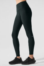 High-Waist Airlift Legging – Charcoal Green - Image 5