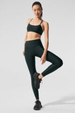 High-Waist Airlift Legging – Charcoal Green - Image 2