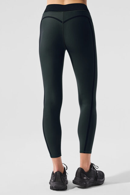 Airlift High-Waist 7/8 Line Up Legging – Charcoal Green