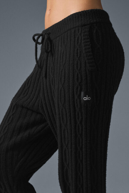 Cable Knit Winter Bliss Pant – Black
