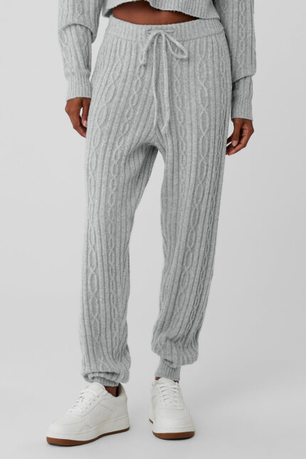 Cable Knit Winter Bliss Pant – Athletic Heather Grey