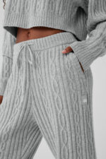 Cable Knit Winter Bliss Pant – Athletic Heather Grey - Image 4