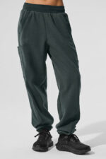 Polar Fleece Wintry Mix Pant – Charcoal Green - Image 3