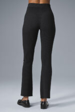 Denim Knit High-Waist Flare Pant – Black/Anthracite - Image 5