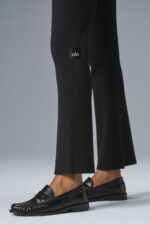 Denim Knit High-Waist Flare Pant – Black/Anthracite - Image 3