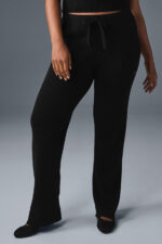 Snuggle Up Sweater High-Waist Wide Leg Pant – Black - Image 5