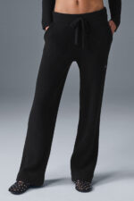 Snuggle Up Sweater High-Waist Wide Leg Pant – Black - Image 2