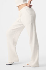 Snuggle Up Sweater High-Waist Wide Leg Pant – Ivory - Image 2