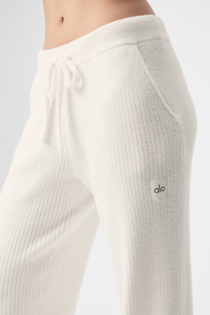 Snuggle Up Sweater High-Waist Wide Leg Pant – Ivory