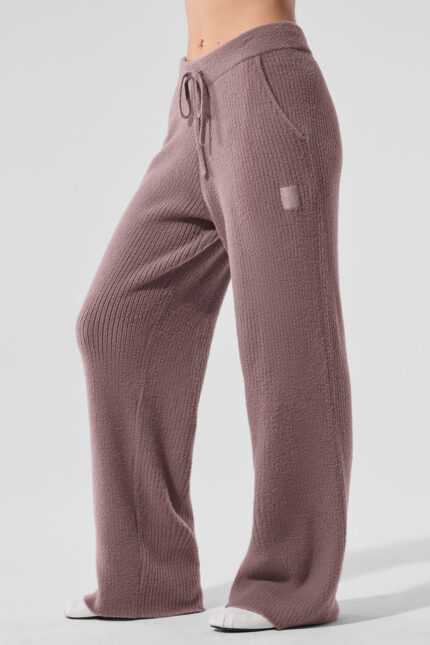 Snuggle Up Sweater High-Waist Wide Leg Pant – Mushroom