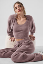 Snuggle Up Sweater High-Waist Wide Leg Pant – Mushroom - Image 4
