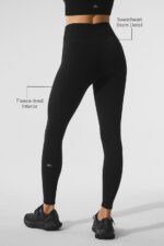 Seamless Winter Warm Plush High-Waist 7/8 Legging – Black - Image 5