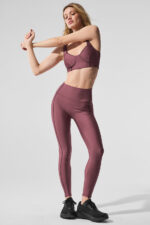 Airlift High-Waist Redefine Legging – Burgundy Truffle/Black - Image 2