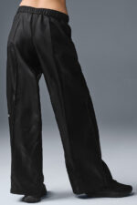 Afterglow Wide Leg Track Pant – Black