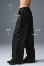 Afterglow Wide Leg Track Pant – Black - Image 2