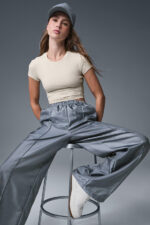 Afterglow Wide Leg Track Pant – Steel Grey - Image 3