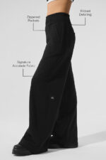 Serenity Wide Leg Sweatpant – Black - Image 2