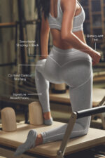 Alosoft High-Waist Heart Throb Legging – Athletic Heather Grey/White - Image 3