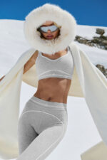 Alosoft High-Waist Heart Throb Legging – Athletic Heather Grey/White - Image 2