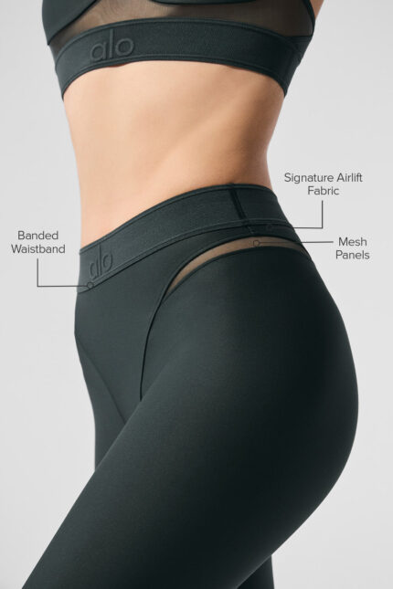 Airlift High-Waist 7/8 Rebel Legging – Charcoal Green