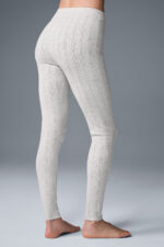 Pointelle Sweater High-Waist Be Mine Legging – Light Grey Heather - Image 3