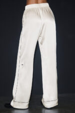 Courchevel Silk Pant – Ivory/Black