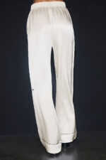 Courchevel Silk Pant – Ivory/Black - Image 4