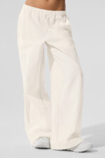 High-Waist Origin Wide Leg Track Pant – Ivory - Image 5