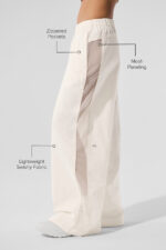 High-Waist Origin Wide Leg Track Pant – Ivory - Image 2