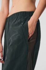 High-Waist Origin Wide Leg Track Pant – Charcoal Green - Image 5