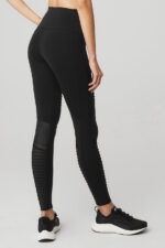 High-Waist Moto Legging – Black/Black Glossy - Image 2