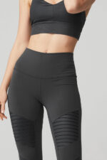 High-Waist Moto Legging – Anthracite/Anthracite Glossy - Image 3