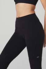 High-Waist Goddess Legging – Black/Black - Image 3