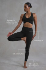 7/8 High-Waist Airbrush Legging – Black - Image 3