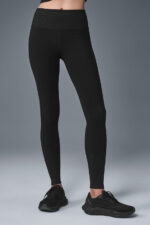 High-Waist Alosoft Lounge Legging – Black - Image 2