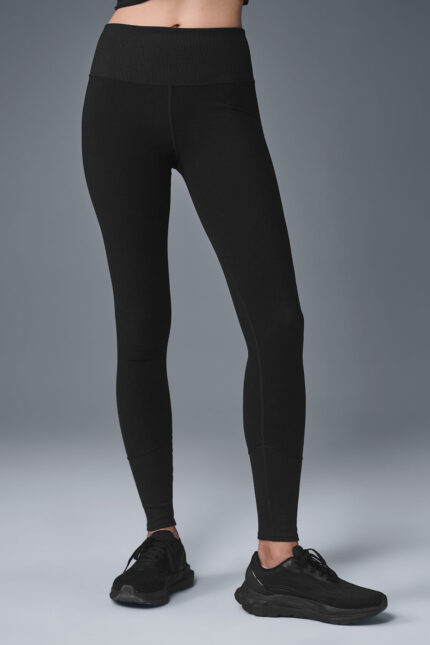 High-Waist Alosoft Lounge Legging – Black