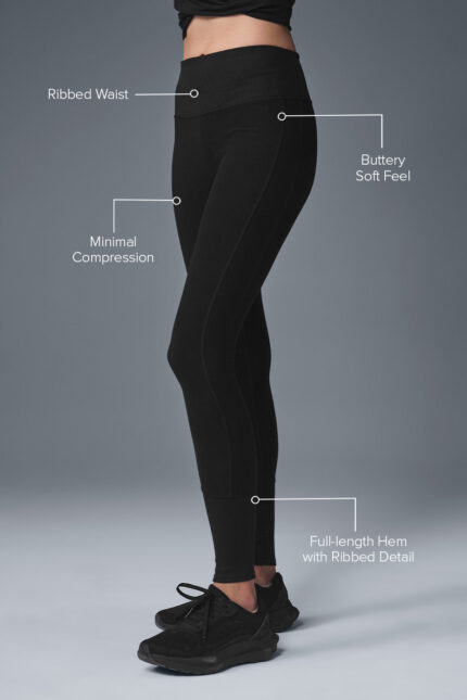 High-Waist Alosoft Lounge Legging – Black