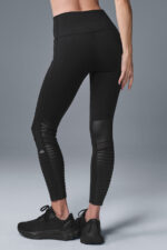 7/8 High-Waist Moto Legging – Black - Image 3