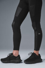 7/8 High-Waist Moto Legging – Black - Image 2
