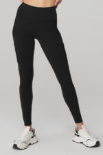 High-Waist Cargo Legging – Black - Image 2