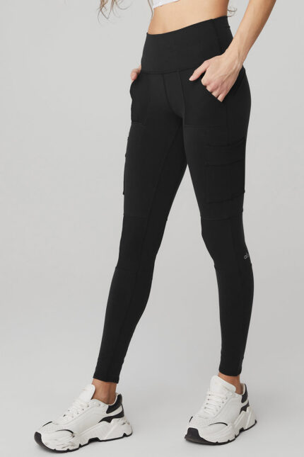 High-Waist Cargo Legging – Black